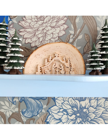 Kerststal houtplak dik