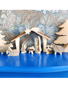 Schapen kerststal hout 2