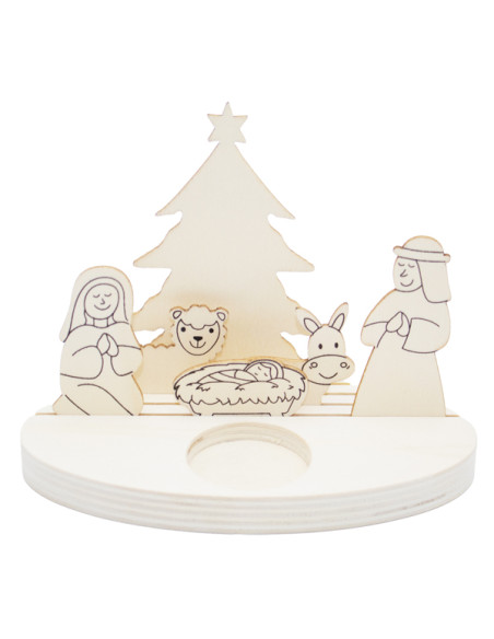 Kerststal kaarsenhouder