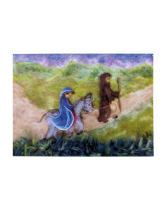 Ansichtkaart Jozef en Maria onderweg Het Wol Feetje