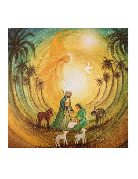 Kerststal plaat voor in de seizoenslamp Bijdehansje