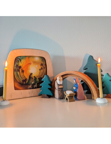 Kerststal plaat voor in de seizoenslamp...