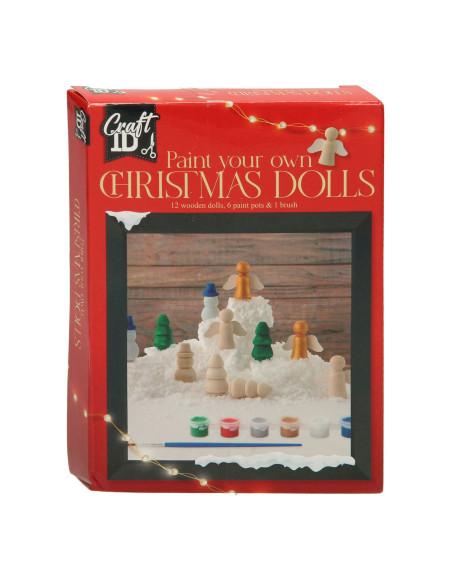 Miniatuur kerst peg doll set