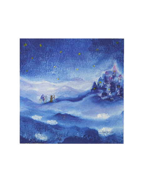 Jozef en Maria onderweg plaat voor seizoenslamp Baukje Exler