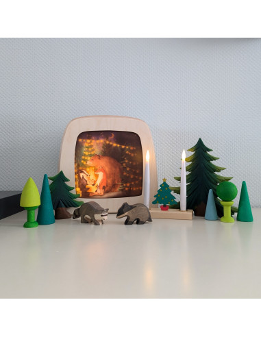 Lezen in het bos plaat voor seizoenslamp Lotte...