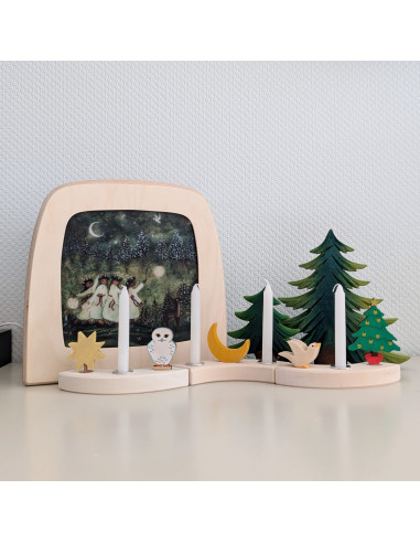 Advent plaat voor seizoenslamp Bijdehansje