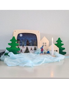 Schaatsen winter plaat voor seizoenslamp Bijdehansje 2