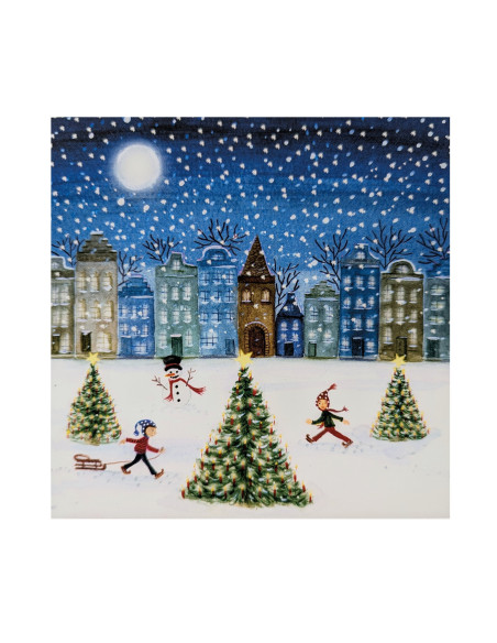 Schaatsen winter plaat voor seizoenslamp Bijdehansje