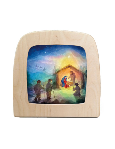 Kerststal plaat voor seizoenslamp Vogel Geluk