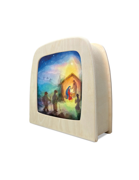 Kerststal plaat voor seizoenslamp Vogel Geluk