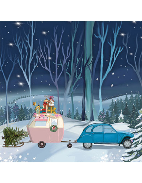 Ansichtkaart kerst trektocht Sabina Comizzi