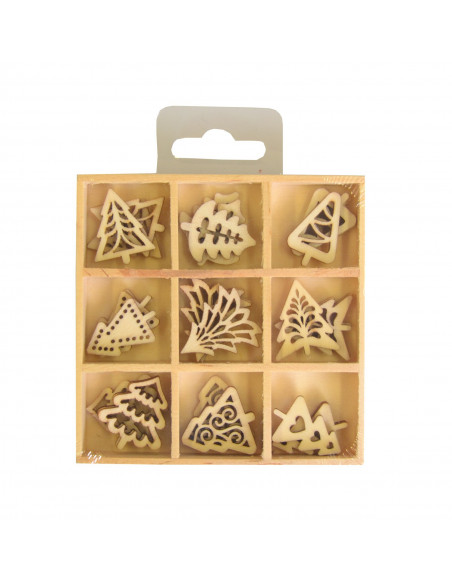Houten kerstboom mini figuurtjes