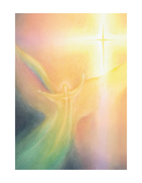 Ansichtkaart engel geel Brigitte Junghans