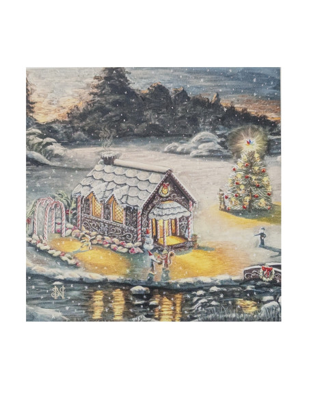 Kersthuis plaat voor seizoenslamp Nathaniel Santa Cruz