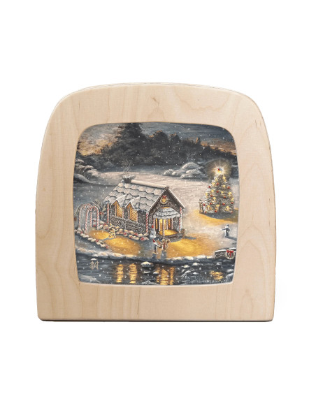 Kersthuis plaat voor seizoenslamp Nathaniel Santa Cruz