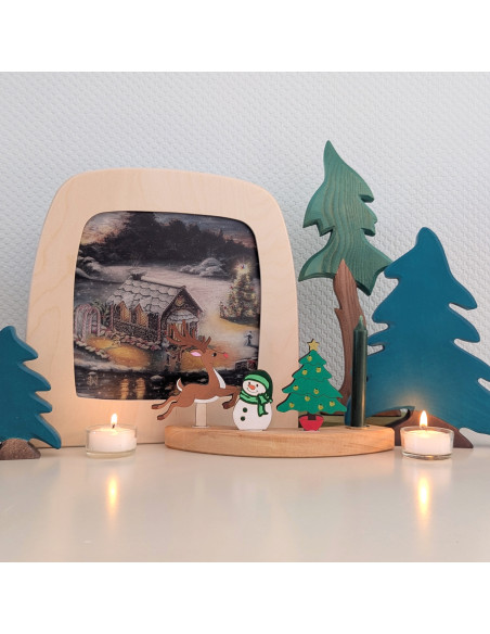 Kersthuis plaat voor seizoenslamp Nathaniel Santa Cruz