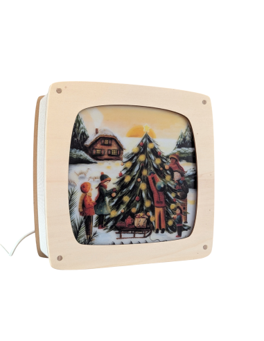 Kerstboom optuigen plaat voor seizoenslamp...