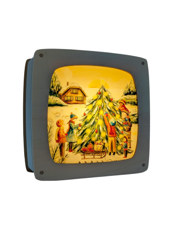 Kerstboom optuigen plaat voor seizoenslamp...