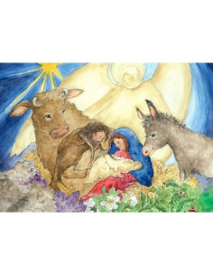 Ansichtkaart kerststal Margo Heine