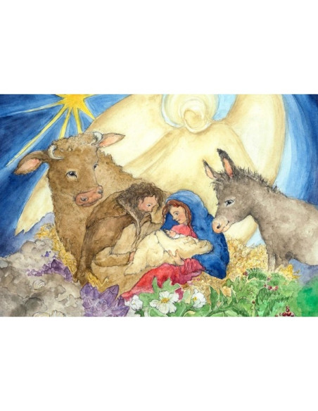 Ansichtkaart kerststal Margo Heine