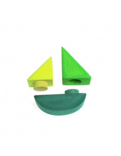 Stapelbaar zeilbootje groen