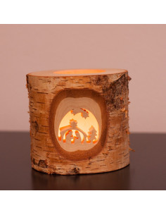 Kerststal waxinelichtje houder 2