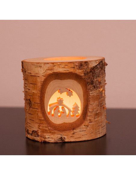 Kerststal waxinelichtje houder