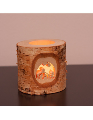 Kerststal waxinelichtje houder