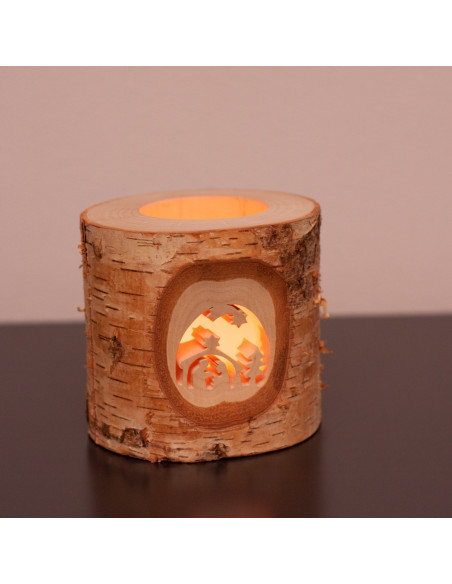 Kerststal waxinelichtje houder