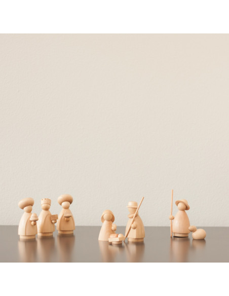 Houten kerststal modern