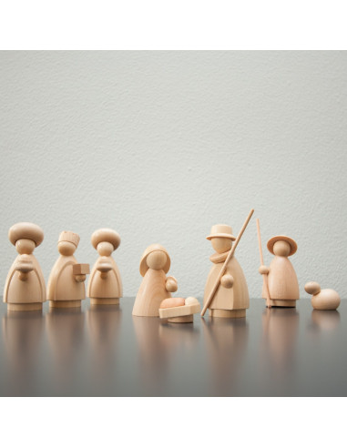 Houten kerststal modern