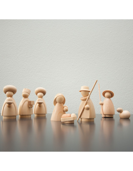 Houten kerststal modern