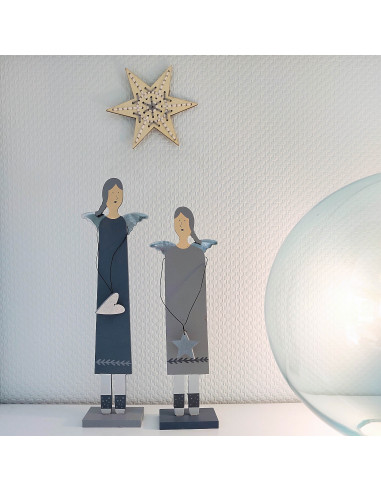 Kerstster hout borduren