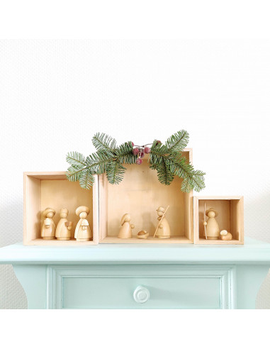 Houten kerststal modern