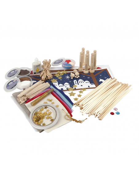 Knutsel kerststal compleet Knutsel kerststal compleet