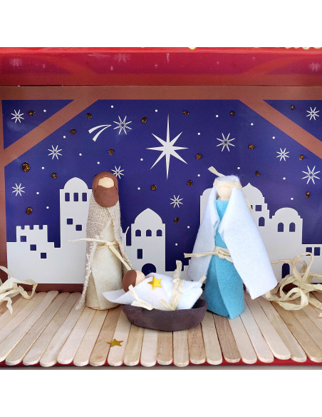 Knutsel kerststal compleet Knutsel kerststal compleet
