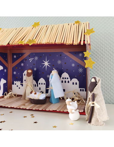 Knutsel kerststal compleet