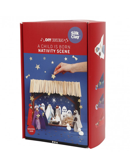 Knutsel kerststal compleet Knutsel kerststal compleet