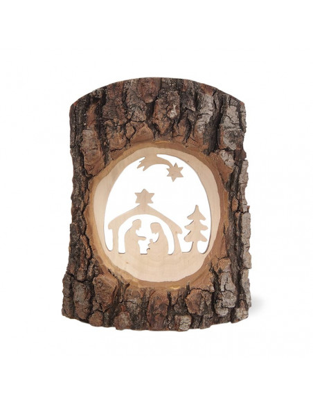 Kerststal schilderij van hout