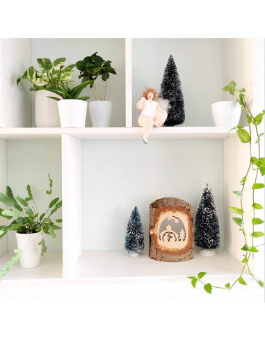 Kerststal schilderij van hout