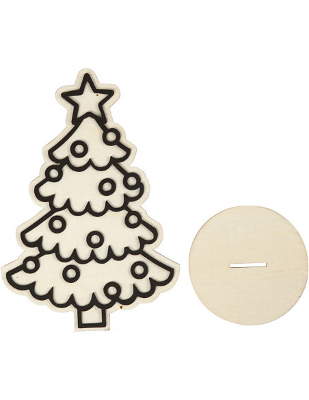 Inkleur kerstboom hout Inkleur kerstboom hout