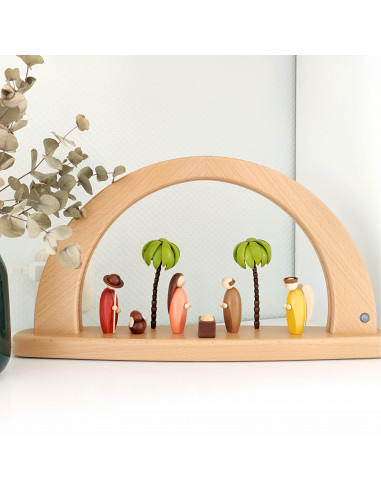 Lichtboog kerststal kleur