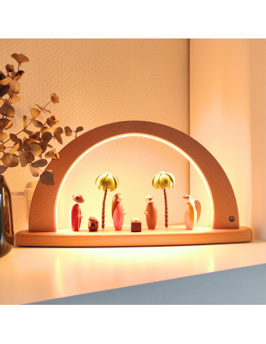 Lichtboog kerststal kleur