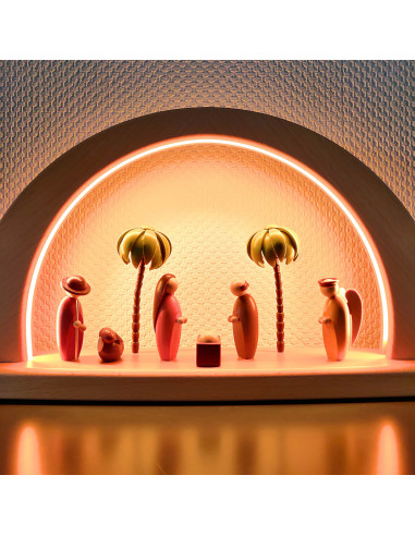 Lichtboog kerststal kleur