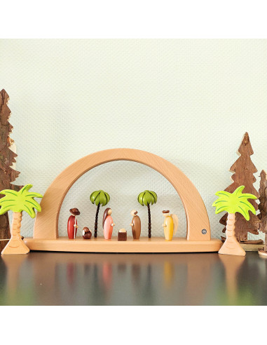 Lichtboog kerststal kleur