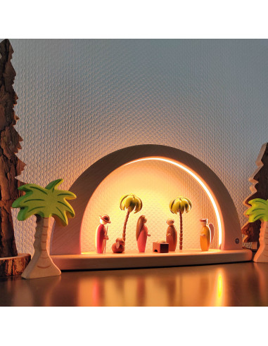 Lichtboog kerststal kleur