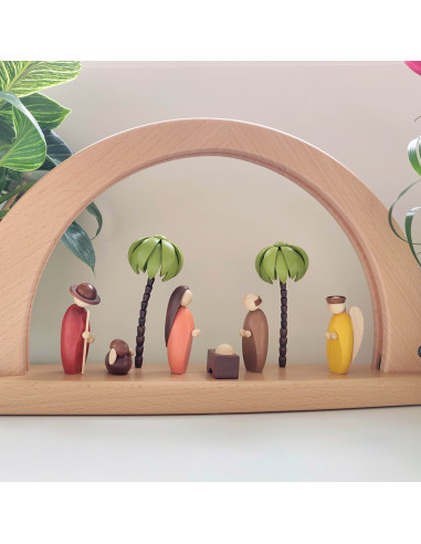 Lichtboog kerststal kleur