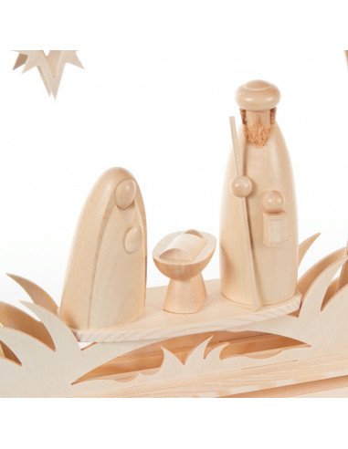 Kerststal met lichtboog naturel