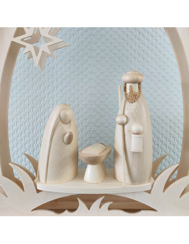 Kerststal met lichtboog naturel