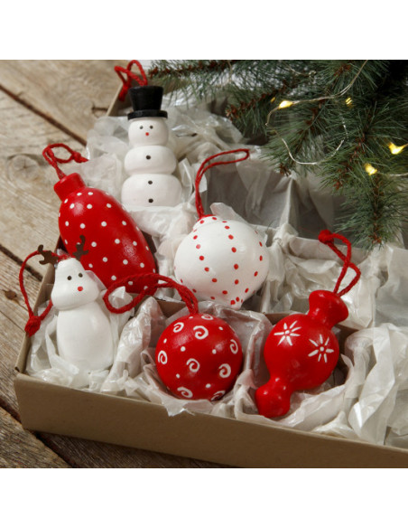 Houten kerstbal klein